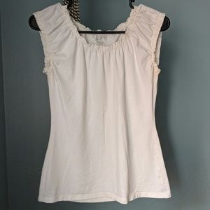 Ann Taylor Loft cream cap sleeve top